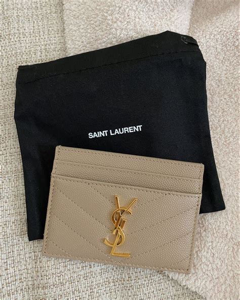 ysl card holder beige